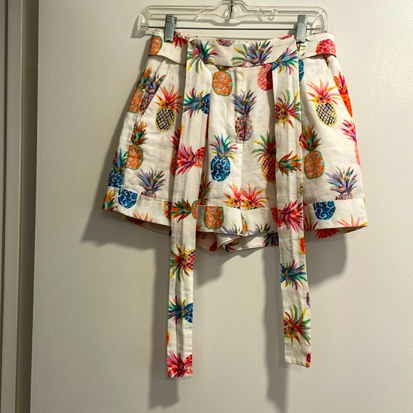 J. Crew Pants - J. Crew White Tropical Pineapple Shorts Sz0